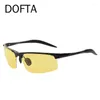 Sonnenbrille DOFTA Nachtsicht Männer Al-mg Fahrerbrille männlich zum Fahren gelbe Linsen mit Gehäuse 8001