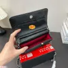 Bolsas de cosméticos Estuches Bolso de cadena de diseñador 10A Bolso cruzado de cuero de caviar de alta calidad Bolso con solapa de cuero genuino de lujo 19 cm CH027