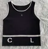 Mens T-Shirts Tasarımcı Anagram Embroided Kadın Tankları Camis Pamuk-Karışık Tank Topları İki C Harf Tasarımcı Etek Yoga Takım Kanalı Elbise Sütü Yelek Bayanlar CC RH