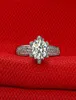 Bröllopsringar Deluxe 1CT Carct 5A Högkvalitativ NSCD -engagemang för kvinnor Dcolor S925 Sterling Sliver Anpassningsbar ring Female4247727