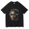 Projektant raper Young Thug Green Rzadka koszulka graficzna samca Hip Hop Retro T-shirty krótkie rękaw