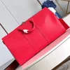 7A Luxury Designer Women Travel Bag Large Capacity Red Leather Boston Bags Business Detachable and Adjustable Shoulder Strap One Shoulder Crossbody Handbag Men