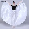 Stage Wear Women Belly Dance Long Skirt Modern Performance 360 Degree Satin Full Skirts Lady Bellydance Large Swing Dress