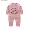 Jumpsuits ZWY292 Schattige dieren Lente Baby romper pasgeboren babykleding Kinderen lange mouw ondergoed katoenen jongens Kleding Baby meisjes romper L240307