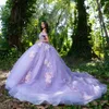 Lilas épaules dénudées robe De Quinceanera dentelle Applique perles tulle mexicain doux 16 robes De XV 15 Anos anniversaire