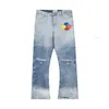 Pantaloni jeans da uomo alla moda di alta moda jeans firmati blu denim pantaloni svasati pantaloni gioventù rivetto stampa patch jeans bianchi ricamo ragazzi kecks