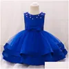 Robes de fille Robes de fille 2022 Costume de bébé Né Filles Robe Fleur Princesse Vêtements Fluffy Première Communion Baptême Robe Vêtements Dhmzk