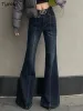 Jeans jeans kvinnor mogna eleganta semester streetwear lösa populära ulzzang dagliga boot cut design charmiga gör gamla damer faddish vår