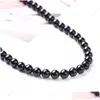 Agate Natural Black Onyx Loose Beads Good 4-12Mm For Earring Bracelet Necklace Dyi Jewelry Making Men Drop Delivery Jewelry Loose Bea Dhyyi