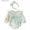 Combinaisons bébé barboteuses infantil combinaison garçon filles vêtements été haute qualité rayé nouveau-né vêtements Costume L240307