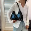 Womens Bag Patent Leather Tote Bag Versatile Fashion Shoulder Bag Satchel Hobo Bag Girl Brand Designer Zipper Small Handbags 240226