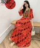 Robe Vêtements Femmes Robe D'été Broderie Chic Élégant Robes Robe Vintage Longue Maxi Bal Bohème Plage Vacances Fête Nouvelles Robes