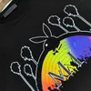 SS New MiriT Shirt Round Neck Street Casual Rabbit Rainbow Print Tees for Men and Women Thin Pullover Sports Pure Cotton Loose T-shirtsS Short sleeved Top clothes