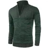 Men's Sweaters Sweater Pullovers Clothes 1/4 Zip-Up Stand Collar Casual Warm Fleece Knitted Sweatshirt Tops Men Knitwear