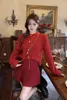 Arbeitskleider Süßes Mädchen Weihnachtsanzug Damen Winter Bogen Strickjacke Hohe Taille Minirock Zweiteiliges Set Mode Weibliche Kleidung