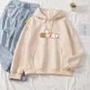 Kvinnors hoodies Cat Harajuku Kawaii Anime Cotton Hoodie Girl Winter Korean klädtröjor Kvinnor Söta avslappnad estetisk varm jumper