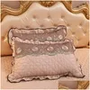 Set di biancheria da letto Copriletti di lusso europei e gonna da letto in cotone spesso federa da 2 pezzi con bordo in pizzo Set di biancheria da letto matrimoniale king size doppia con letti singoli Non Dhrfo