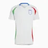 2024 Italien Soccer Jerseys Fan Player Version Men Kids Kit Totti Donnarumma Chiesa Barella de Rossi R.Baggio Scamacca Raspadori Italia Football Shirt T 22 23 24 Uniform