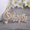 Broches Funmor Note de musique grande pour les femmes écharpe en cristal autrichien Clips de manteau épingles icône bijoux robe de soirée Broche décoration