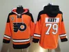 Philadelphia''flyers''hoodie 11 Konecny 9 Provorov 79 Hart 23 Lindblom 28 Giroux 88 Lindros 16 Clarke 27 Hextall Custom Hockey Jerseys