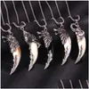 Pendant Necklaces Fashion Wolf Tooth Necklace For Men Long Chain Vintage Jewelry Gift Drop Delivery Jewelry Necklaces Pendants Dhrce