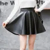 skirt New Autumn Skirt Casual Women's Pattern Bag Hip Slim Hot Girl Pleated Skirt Black PU leather skirt Cute Street Dress Y2K Short