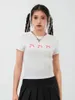 T-shirt da donna Girocollo da donna Top corto Simpatico fiocco con stampa Manica corta Slim Fit T-shirt da bambino Y2K Streetwear