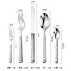 Set di stoviglie Processo di coltelli, forchette e cucchiai da tavola in acciaio inossidabile 304 per western in ristorante steakhouse di fascia alta