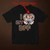 T-Shirt „I Love Heart My BFF“ mit Ihrem Foto, Damen-T-Shirts aus Baumwolle, individuelles Grafik-T-Shirt, personalisiertes Geschenk, beste Freundin, T-Shirt mit Ihrem Text hier