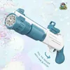 Giochi con la sabbia Divertimento in acqua Bolle per bambini Gatling Pistola a bolle Giocattolo Automatico Grande creatore di bolle Macchina soffiante per bambini Estate Pistola a bolle di sapone Giocattoli da bagno