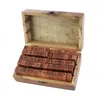 Storage Bottles 70pcs Rustic Wood Rubber Stamps Vintage Letter Alphabet With Box For Scrapbook Making Crafts