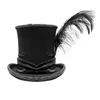 Gothic Vintage Top Hat Men Steampunk Cosplay Punk Party Caps Feather Decoration Drop High Quality Wide Brim Hats311l