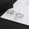 Anelli a grappolo in argento sterling 925 Fashion Love Hraet Apertura per le donne Ragazze Piazza Zircone Anello dito indice Gioielli alla moda all'ingrosso