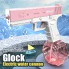 Gun Toys Glock Water Gun Electric Automatic Bursts Water Gun Outdoor Beach Storkapacitet Sökpool Sommarleksaker för barngåvor YQ240307