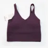 2024 NY LU-099 Women Sports Yoga Bra Sexig tank top tight yoga väst med bröstkudde ingen smörig atletisk fitnesskläder