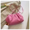 Stylish Small for Women's Handbag New Trendy Fashionable Pleated Crossbody Bag Simple and Versatile Single Shoulder Woven Bag