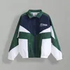 Primavera outono varsity jaqueta masculina retalhos bordado bombardeiro jaqueta casual rua solto zíper casaco feminino casal estilo universitário 240304