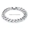 Chaîne en acier inoxydable serpent os chaîne bracelet or hip hop lien cubain bracelets pour femmes hommes bijoux de mode livraison directe bijoux Dhvac