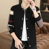 Camisola masculina 2024 primavera wear nova camisola de manga comprida malhas masculinas moda na moda casaco cardigan masculino