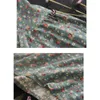 Весенняя осенняя кружевная лоскутная кукольная воротника с цветочным принтом рубашка дамы литературная винтажная хлопковая блуза с длинным рукавом топ 240307
