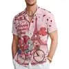 Männer Casual Hemden 2024 Sommer Hemd 3d Rosa Liebe Gedruckt Hawaiian Für Männer Übergroße Lose Kurzarm Hohe Qualität Tops