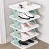 Étagère à chaussures empilable, boîte de rangement multicouche, dispositif d'armoire en plastique peu encombrant 240307