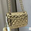 Sac de designer Femmes épaule miroir peinture sacs à rabat en or véritable cuir diamant treillis matelassé sacs à bandoulière en cuir de veau sacs à main portefeuille