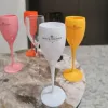 모트 샴페인 플루트 와인 유리 PP 플라스틱 쿠페 안경 식기 세척기 안전 흰색 아크릴 칵테일 컵 웨딩 파티