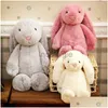 Animais de pelúcia Coelho de Páscoa Coelho Orelha P Soft Stuffed Animal Boneca Brinquedos 30cm 40cm Bonecas de desenhos animados Calmante Drop Delivery Toy Dhvfd 240307