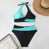 Mulheres de banho das mulheres roupa de banho 2024 cintura alta maiô moda design impressão duas peças conjunto biquíni verão conforto beachwear