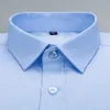 Plus size s ~ 8xl camisa de fibra de bambu masculina manga longa magro estiramento anti-rugas escritório de negócios formal camisas brancas 240307