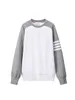 Moletom com capuz masculino tb outono nova onda de água mangas raglan colorido tecelagem quatro barras colorido casual em torno do pescoço camisola