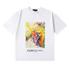 Men's T Shirts 2024 Purple Brand T-Shirts Fashion Bright Abstract Painting Cotton Casual Short Sleeve T-Shirt Loose Tees