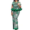 Etnisk klädförsäljning !!! Party African Dress Women kjol sätter traditionella 2 stycken kostymer skräddarsydda dashiki -toppar och kjolar plus storlek